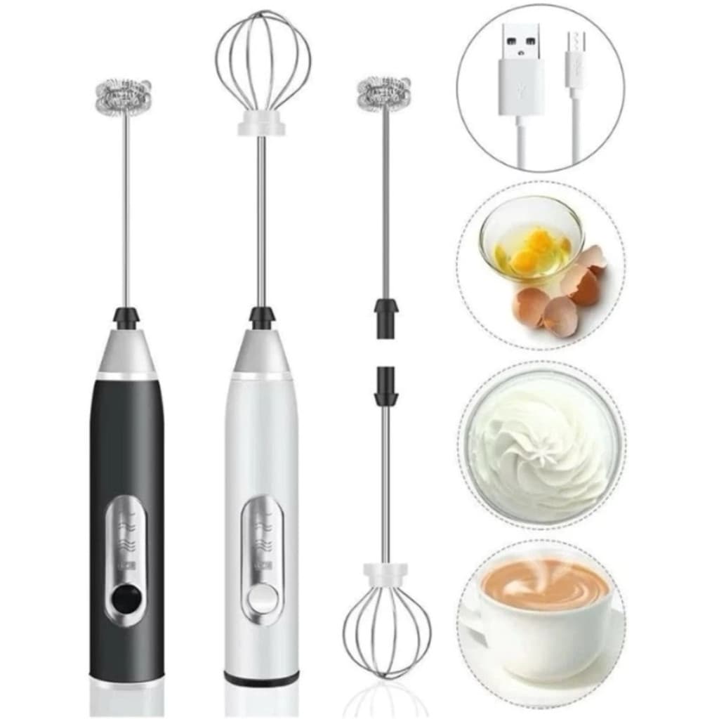 Batedor Misturador Mixer Elétrico para Bebidas Leite Café Clara de Ovo 2 em 1