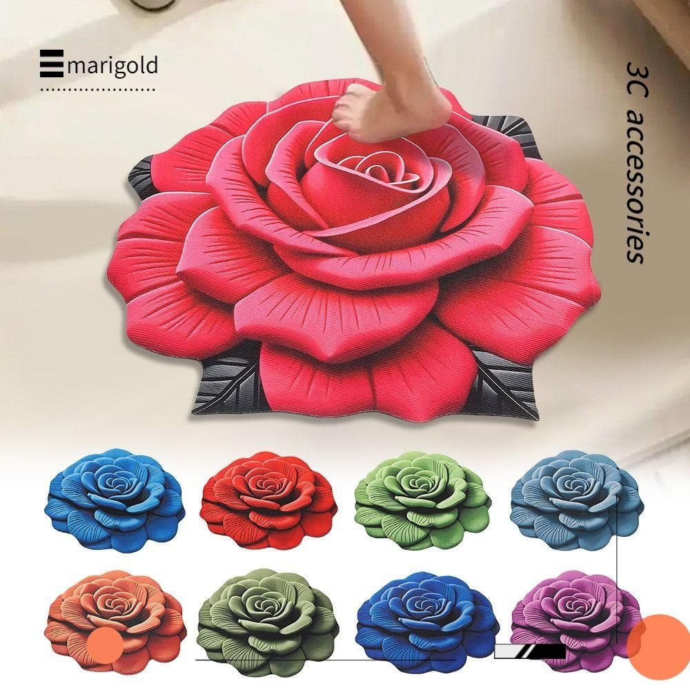 Tapete De Flor De MARIGOLD , Peônia Macia Em Formato Especial , Junta De Porta Absorvente Antiderrapante De 40x40cm/60x6