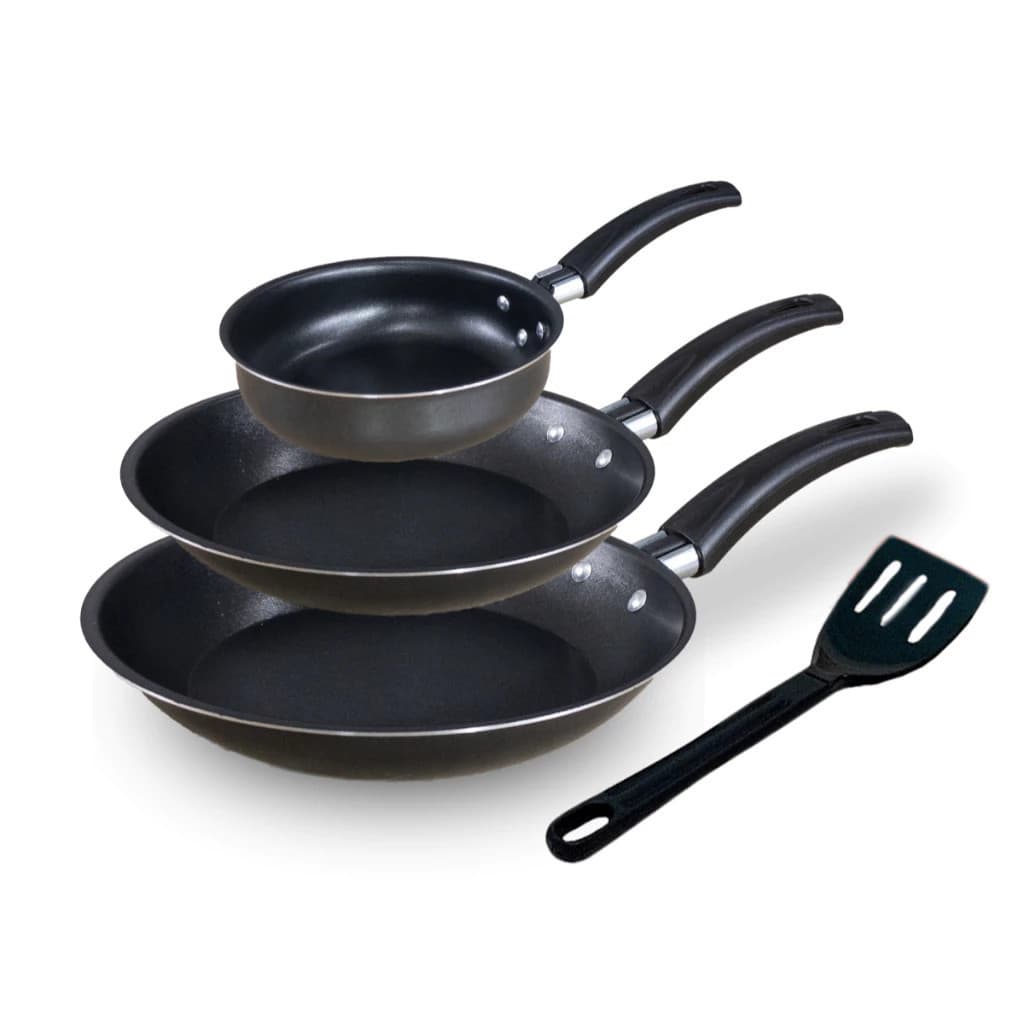 Kit 3 Frigideiras Antiaderentes com Teflon Premium – 3 Peças 18cm, 22cm e Frigiovo 14