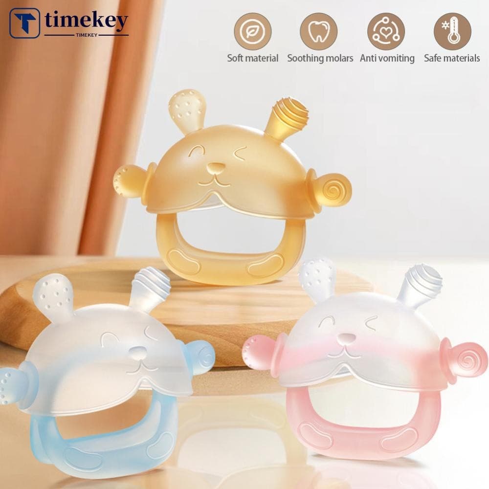 TIMEKEY Silicone Mordedor Criança Mastigar Brinquedos Sensoriais Anti Gota Pulso Mão Bebê Dentição Mitten Grau Alimentíc