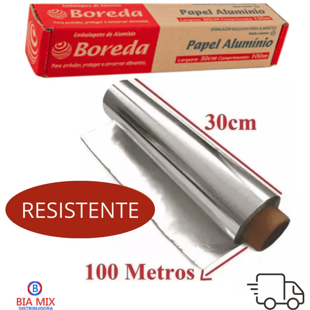 Rolo Papel Alumínio 100M X 30cm Extra Forte Grande assar embalar proteger alimentos Alta Qualidade