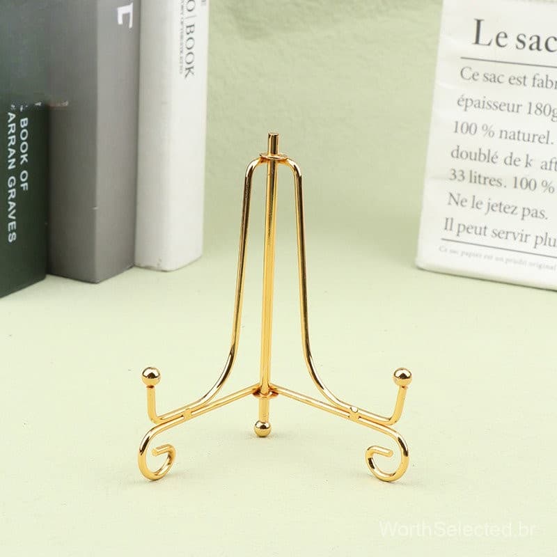 Suporte Para Expositor De Ferro Dourado Livro De Artesanato Porta-Livros Com Foto Pedestal Tigela De Prato Moldura Decor