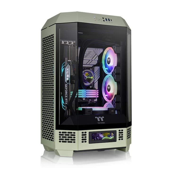 Gabinete Gamer Thermaltake The Tower 300, Painel de Vidro, Micro-Tower, 2x Fans 140mm, Matcha Green - CA-1Y4-00SEWN-00