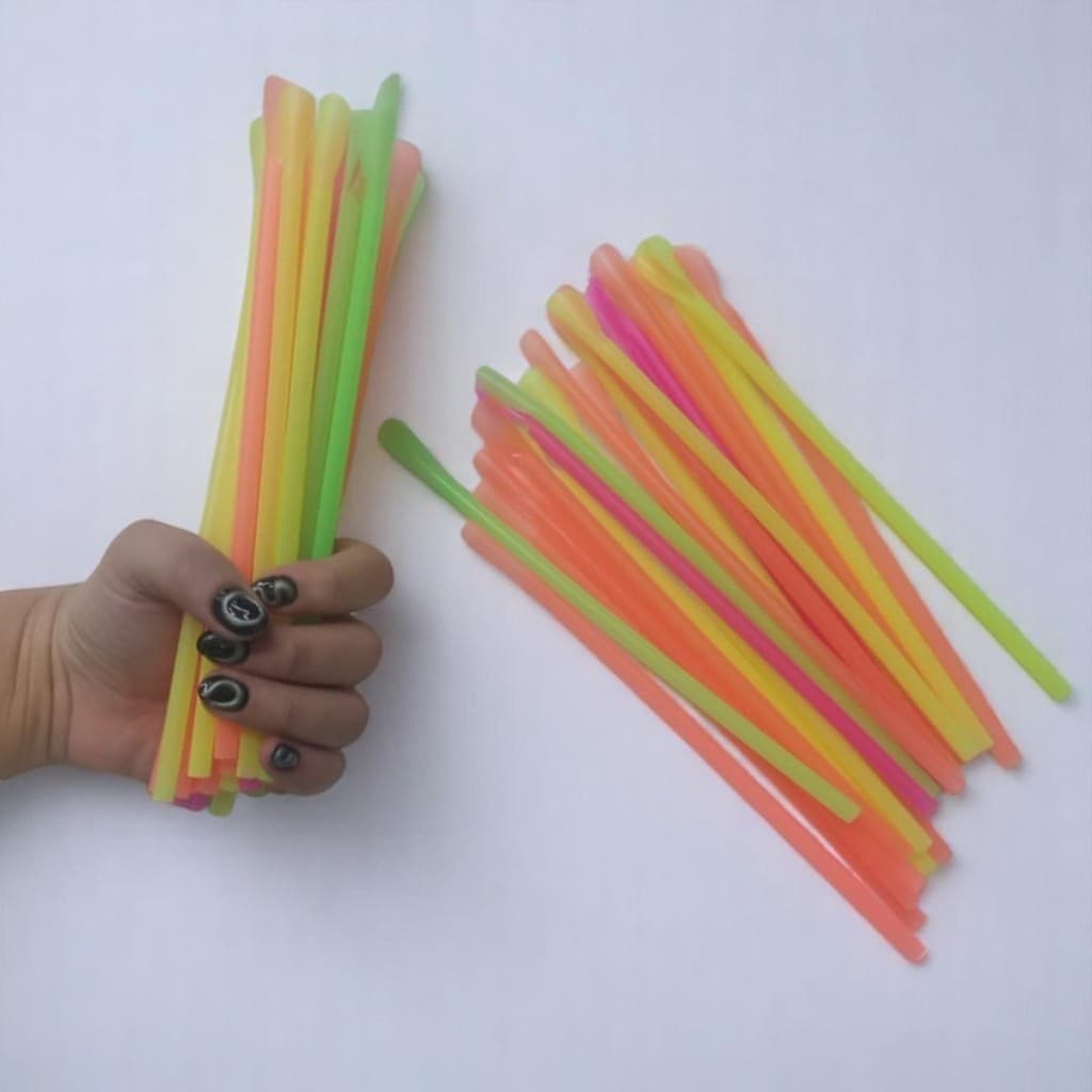 Canudo Colher Mexedor Drink Neon Festa Pct C/50 Festa tropical, Drinks - 3244