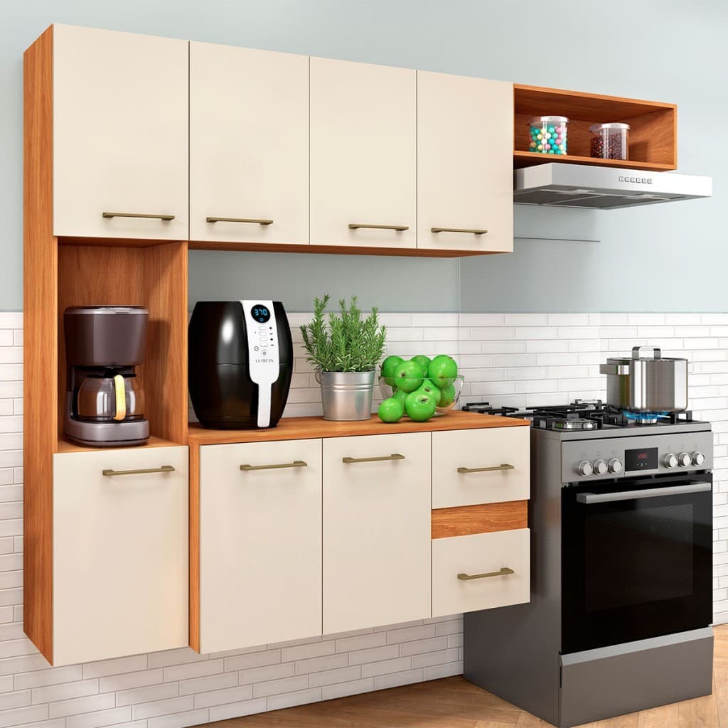 Cozinha Compacta Mila 7 Portas 2 Gavetas - Fellicci