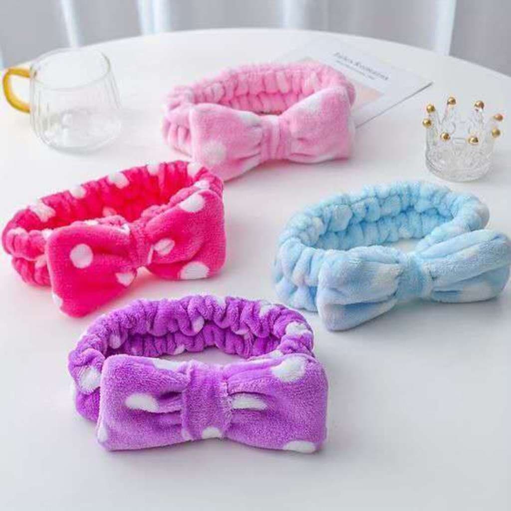 Kit 12 Faixas de Cabelo com Laço/Toalha/Maquiagem- Estampada