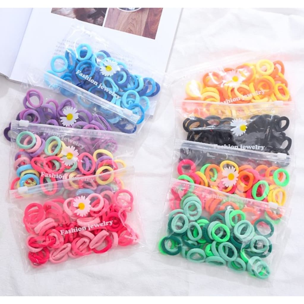 ANA1108 KIT 50Peças Mini Rabicó Xuxinha De Cabelo Meia De Seda Pacotão Laços De Cabelo De Bebê