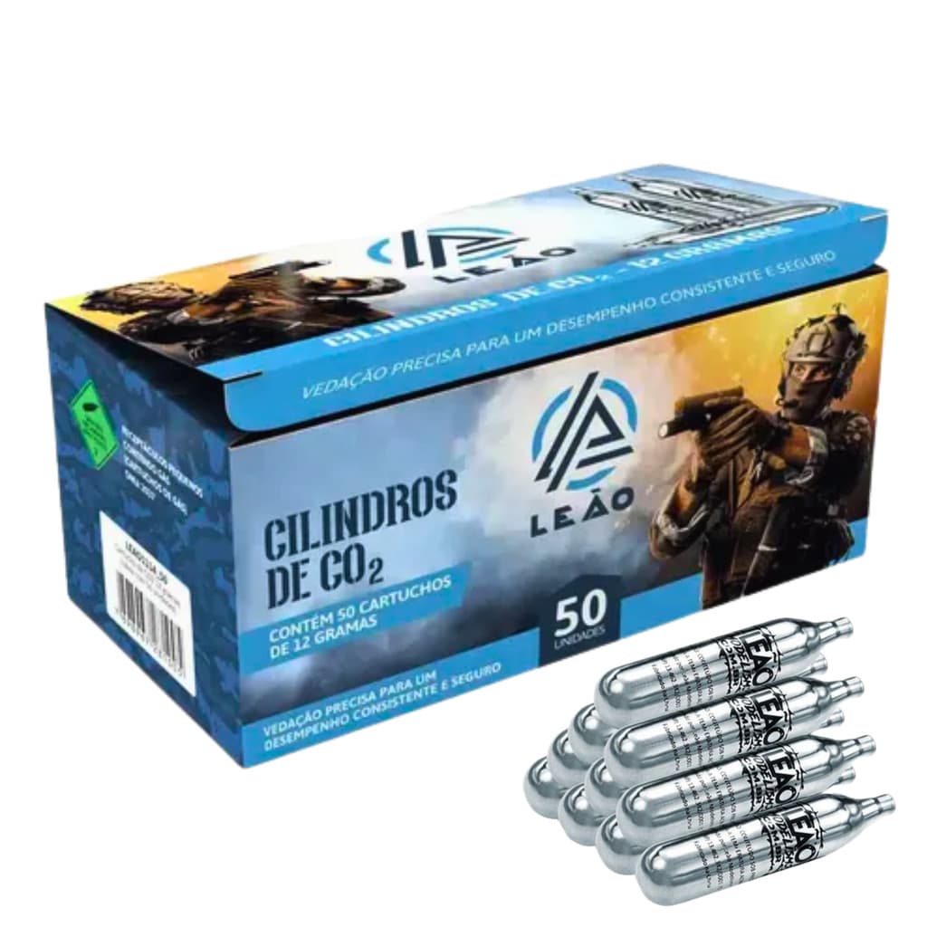 Kit 50 Cilindros Co2 12g Recarga R11 C11 W301 708s P1911  Original Leão