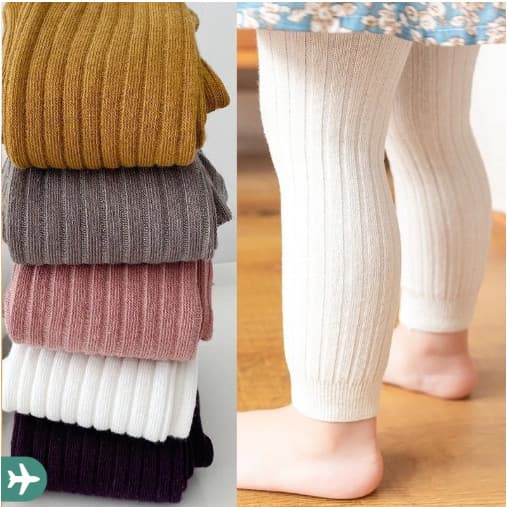 Leggings Casuais De Cor Sólida Para Meninas De 1 Peça : Meia-Calça De Malha Quente Outono E Inverno Estilo Combinado Con