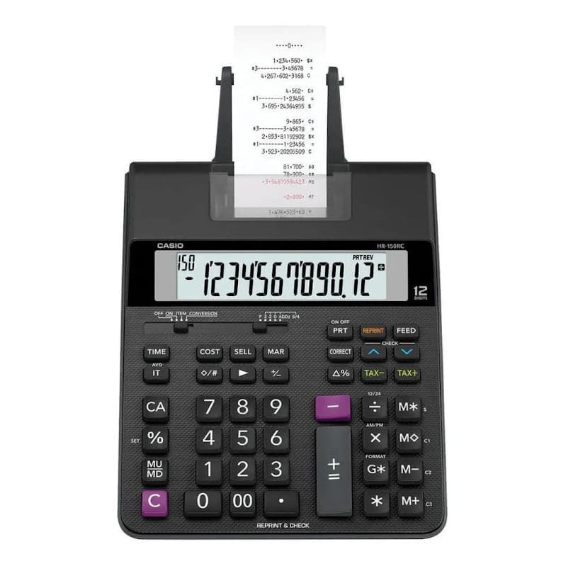 Calculadora Com Bobina Casio HR-150RC Preto Bivolt