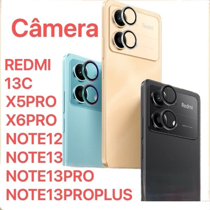 Película De Câmera Lisa CD Redmi NOTE 13/NOTE13PRO/NOTE13PROPLUS/NOTE124G/X5PRO/X6 PRO