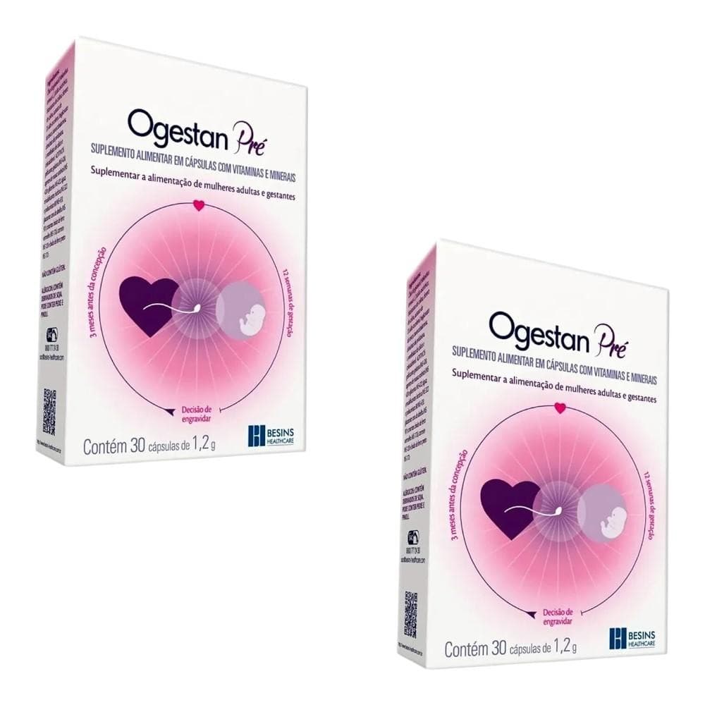 Kit Ogestan Pré Com 2 Unidades De 30 Cápsulas De 1,2g Cada
