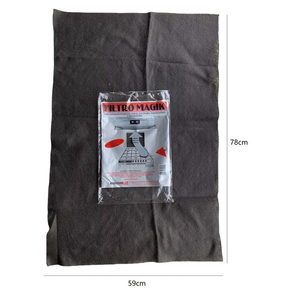 Filtro Manta Para Coifa Exaustor Purificador Suggar e Depuradores 59cm x 78cm