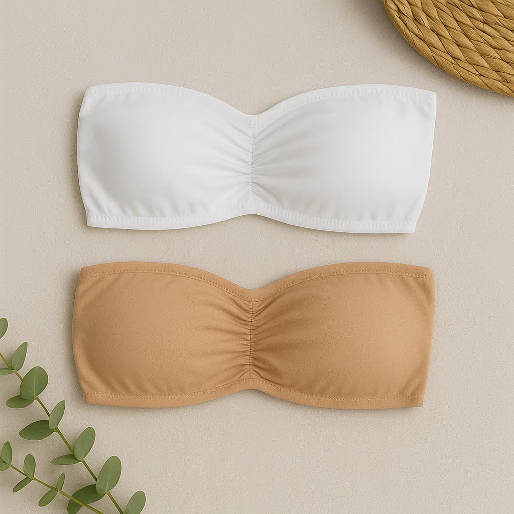 Kit 2 Tops Tomara Que Caia Sem Alça com Bojo Sutiã Bustie Confortável