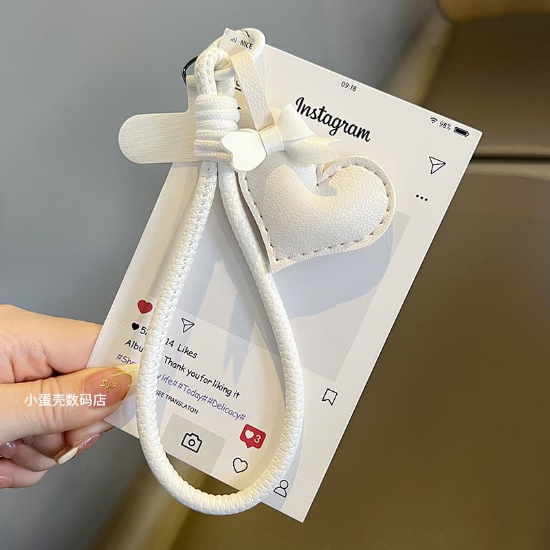 Ins couro amor pingente cordão do telefone móvel durável forte saco chaveiro pulseira de couro pingente Universal