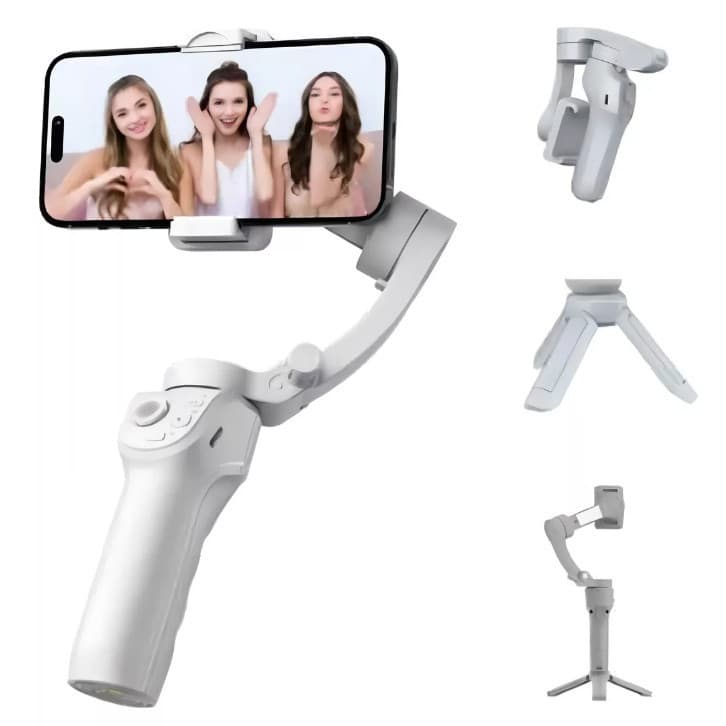 Gimbal Estabilizador Portátil Celular Video Vertical 3 Eixos Bastão De selfie Com Luz Rosto Seguindo LION SHOP