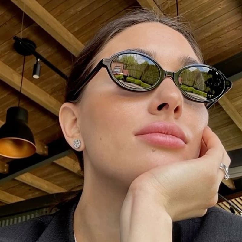 Óculos De Sol Ovais De Armação Pequena De Luxo UV400 Com Estampa De Leopardo Computador