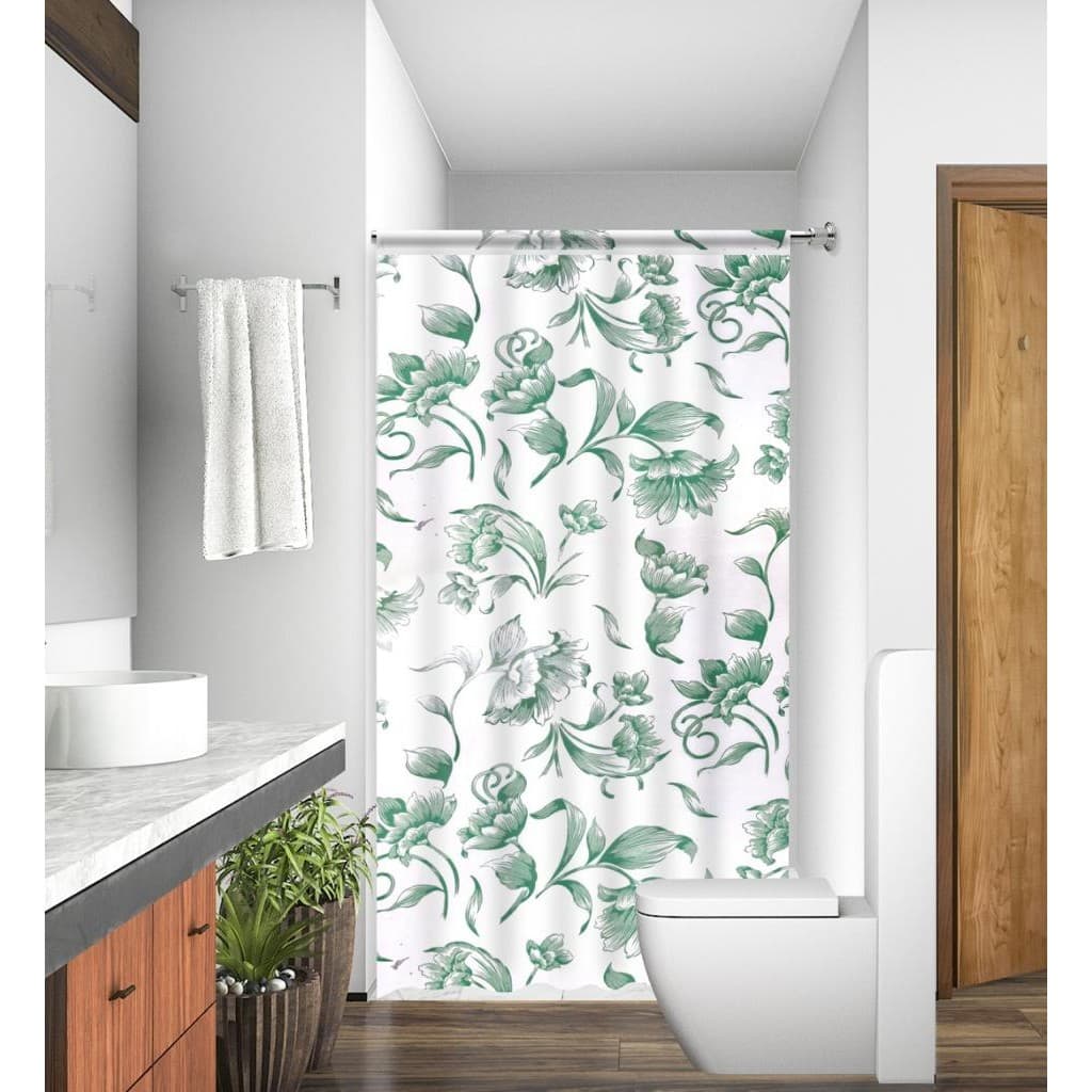 Cortina Para Box de Banheiro PE Sortidas Acabamento em Viés Uso Direto ao Suporte Unidade e Kit c/ 2