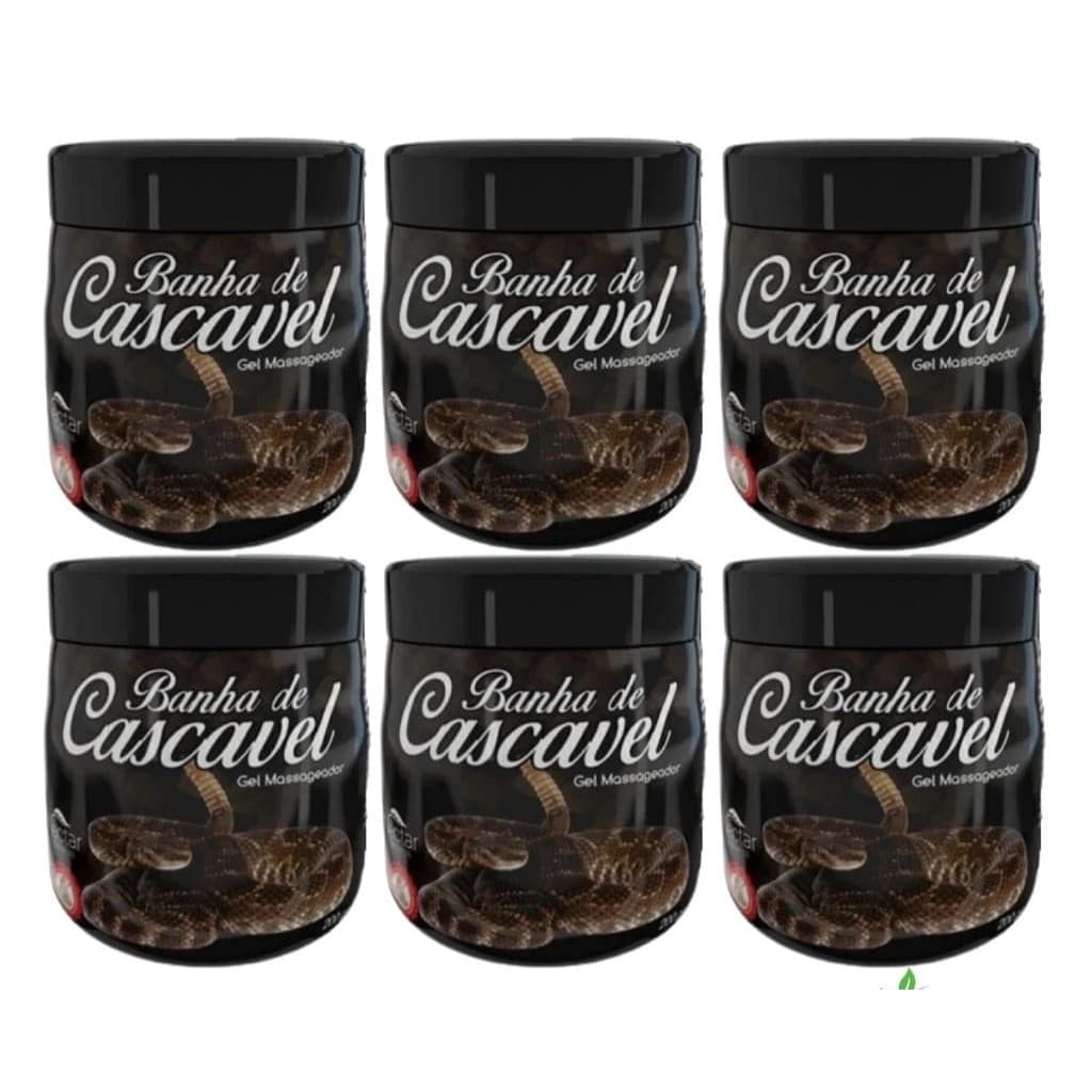 kit com 6 unidades gel massageador manteiga de cascavel- banha 200gr(com caixinha individual)