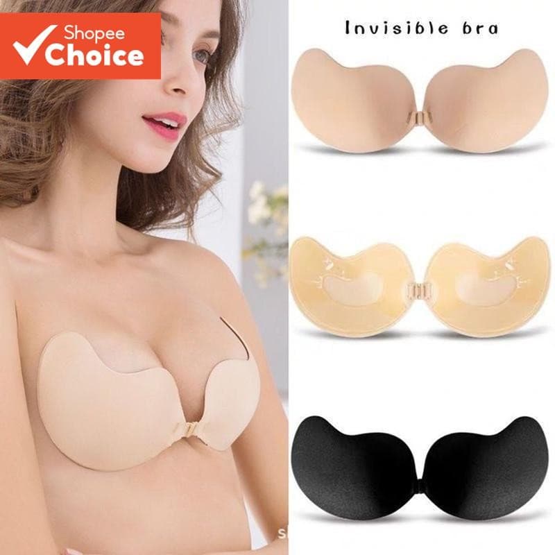 Sutiã De Silicone Manga-Elevador Autoadesivo , Sem Alças E Invis Capaz Para Copo Ad (Preto/Damasco)