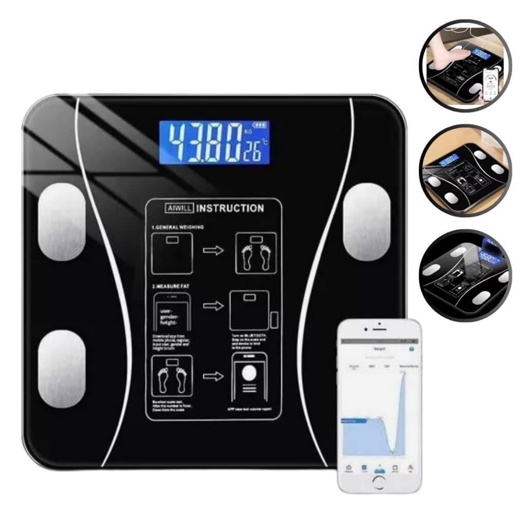 Balança Bioimpedância Digital Peso Corporal Bluetooth