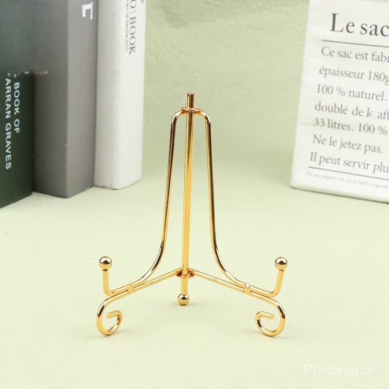 Suporte Para Expositor De Ferro Dourado Livro De Artesanato Porta-Livros Com Foto Pedestal Tigela De Prato Moldura Decor