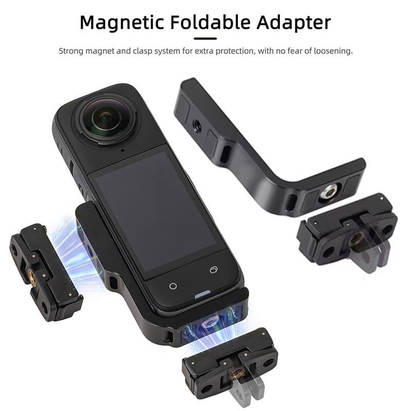 Suporte Magnético De Montagem De Liberação Rápida Para Insta360 X5 X4 Adaptador Dobrável Em Forma De L Vertical Horizont