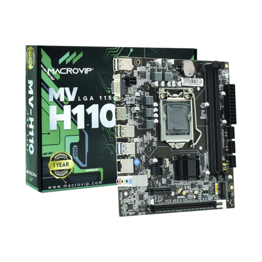 Placa Mae Macrovip Mv-h110 Socket Lga 1151 Vga Ddr4 Nvme