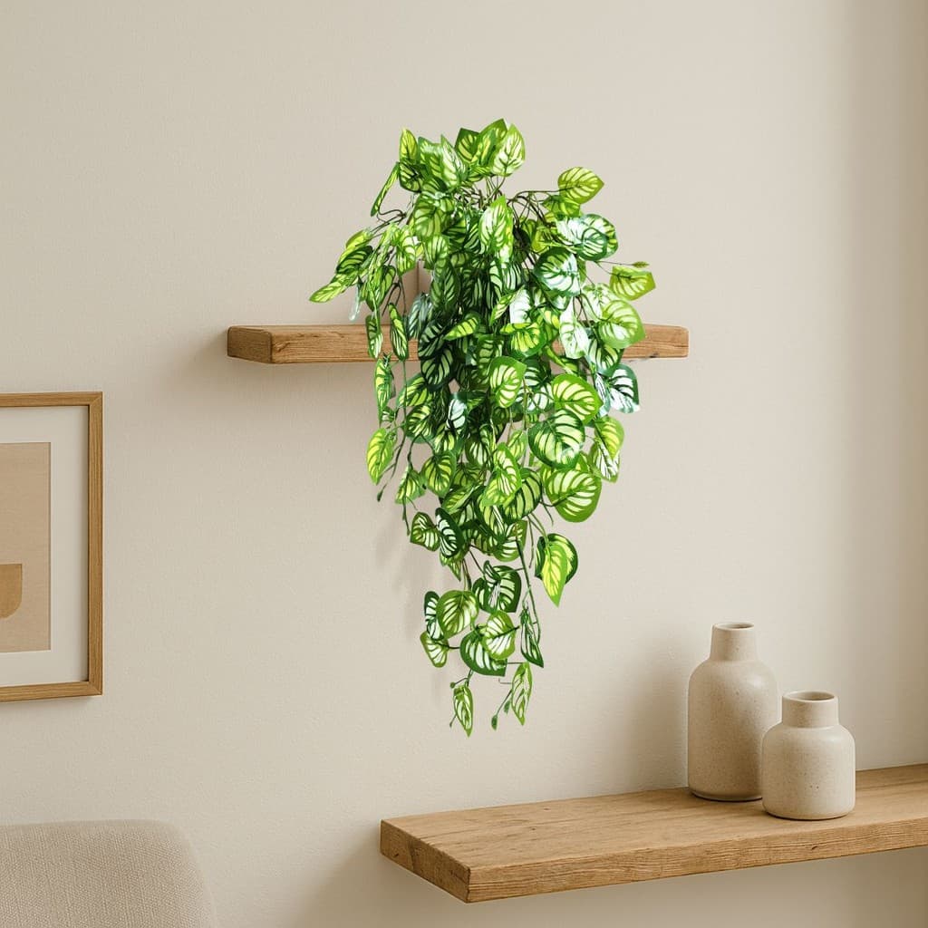 Jiboia Afortunada Artificial Pendente Com Vaso De Espelho