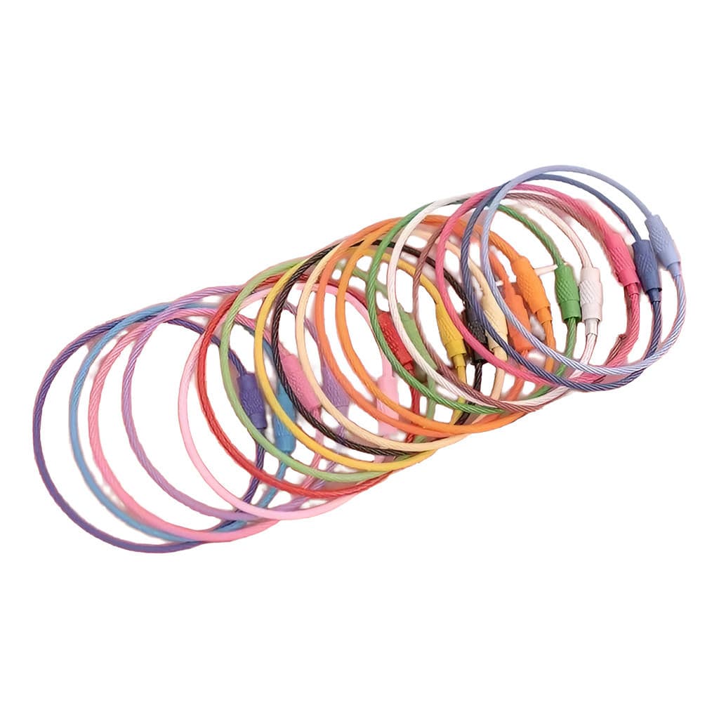 10-50 Cabo De Aço Rosca Inox Chaveiro Camping Mosquetão