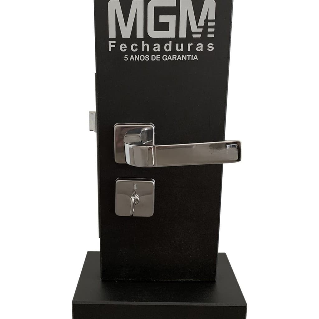 Fechadura Banheiro Modena Roseta Quadrada Cromada MGM