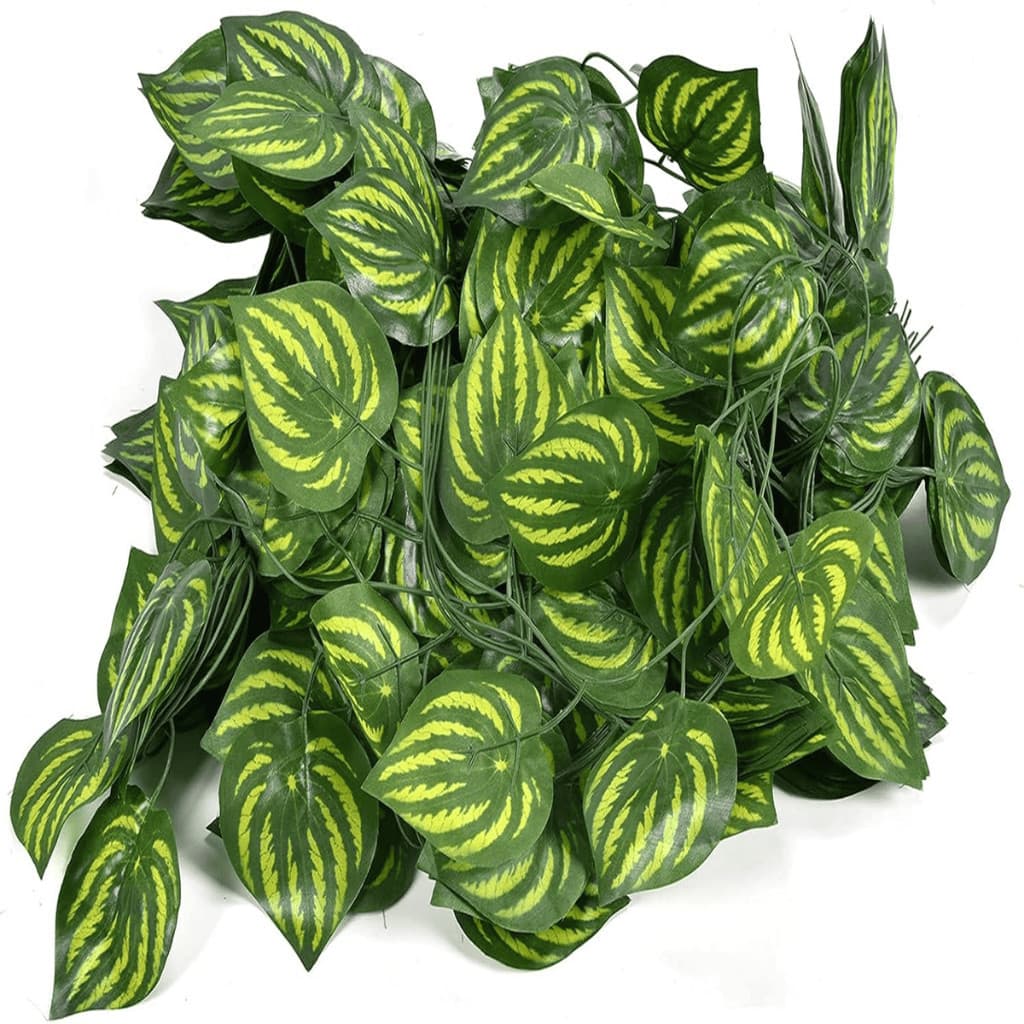 4 Metros Trepadeira Artificial Verde Hera Jibóia Melancia Pacote Ramas Muro Inglês Jardim Vertical