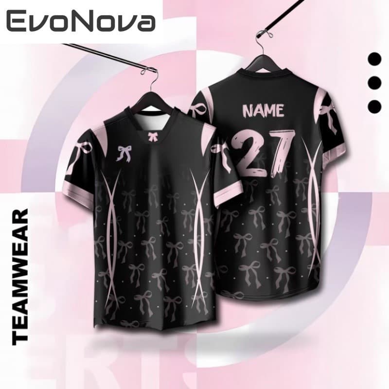 EvoNova Camisa Feminina Stargirl Com Fita Coquette Gravata Borboleta Formato De Manga Curta Roupas Esportivas De Microfi