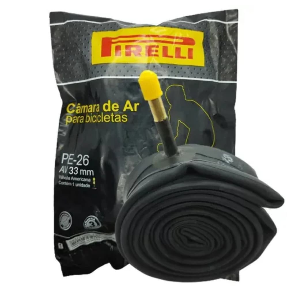 Câmara de Ar Aro 26 Pirelli Bico Grosso 33mm Original Camera para Bicicleta Bike