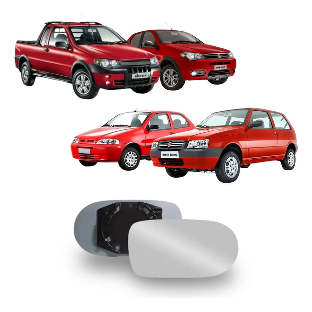 Espelho Lente Retrovisor Palio Strada Siena METAGAL  2001 A 2010