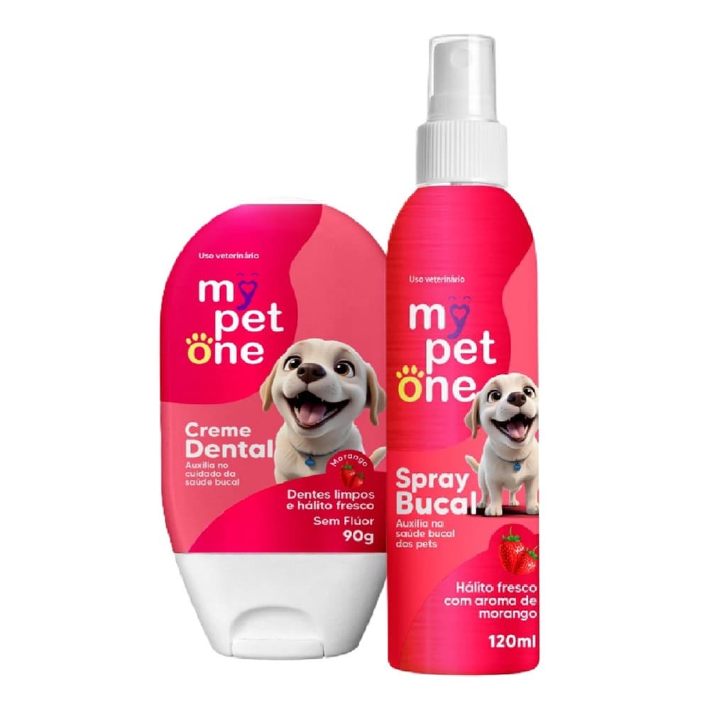 Kit Hálito Fresco Creme Dental + Spray Bucal Morango - Mypetone