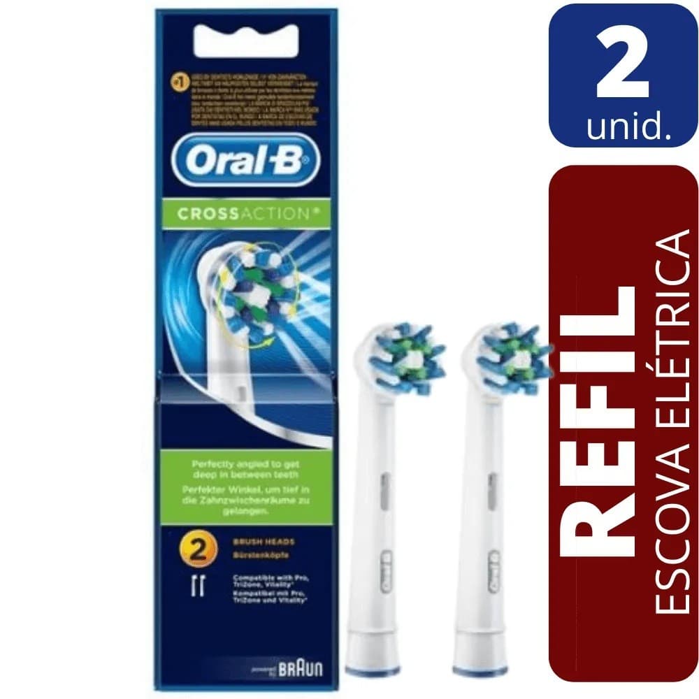 ESCOVA DENTAL ELETRICA REFIL - CROSS ACTION 2UN ORAL-B - ORAL-B