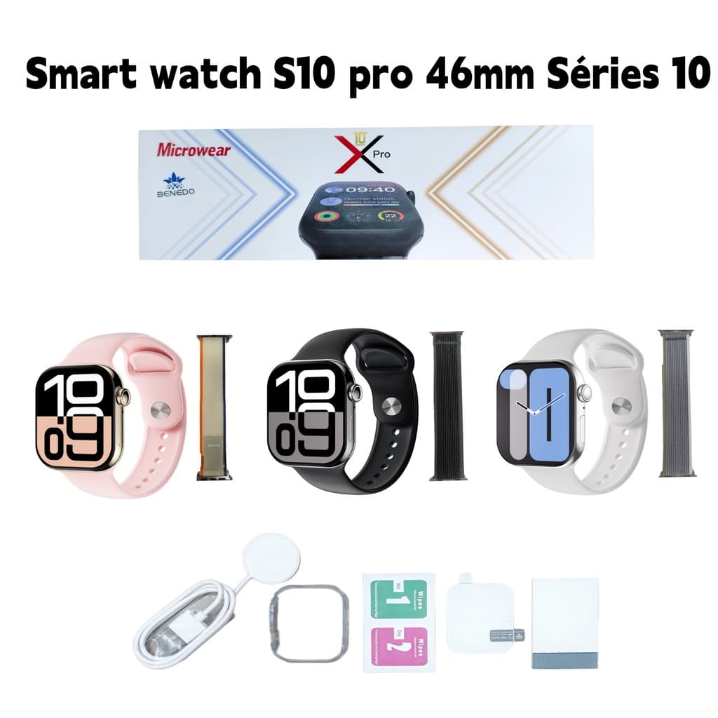 Smartwatch S10 Pro Series 10 2025 46mm 2 pulseira Inteligente  Nfc Chatgpt Gps Original