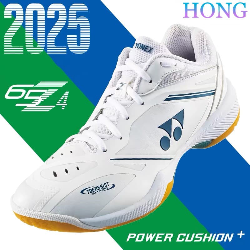 Yonex Power Pad 65Z4 Sapatos De Badminton Para Unissex De Alta Qualidade 1 : 1 yy Masculino Feminino Antiderrapante (Ver