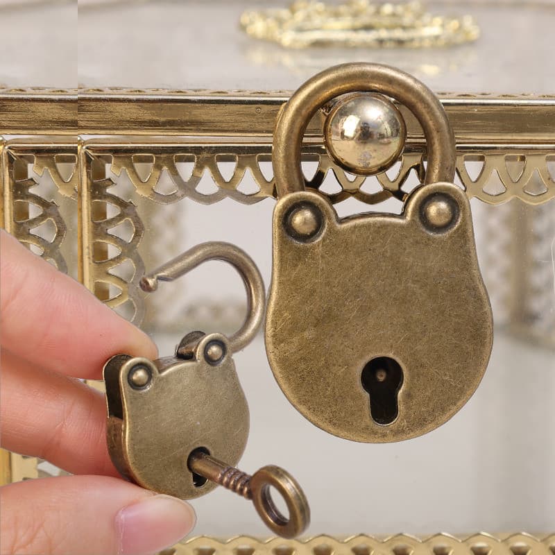 1/2/3 Conjunto Mini Cadeado Archaize-Fechaduras Em Forma De Urso Liga-Cadeados Para Bagagem De Caixa De Jóias-Com Chave