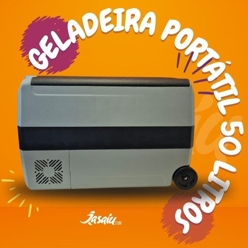 Geladeira Portátil 50lt Caminhão com Rodinhas Lancha veículos carros camping praia  Volts 12/24/127/220