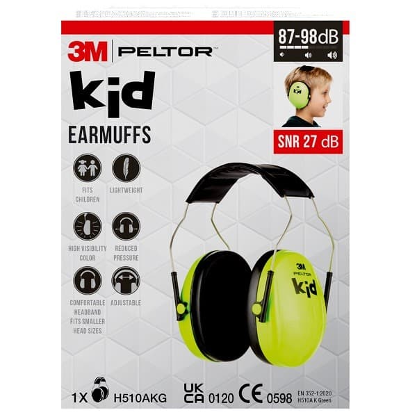 Abafador Protetor de Ruidos Infantil Peltor KIDS Verde