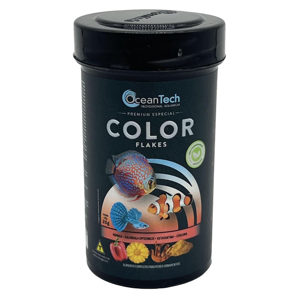 Ração Para Peixe Color Flakes 20g - Oceantech