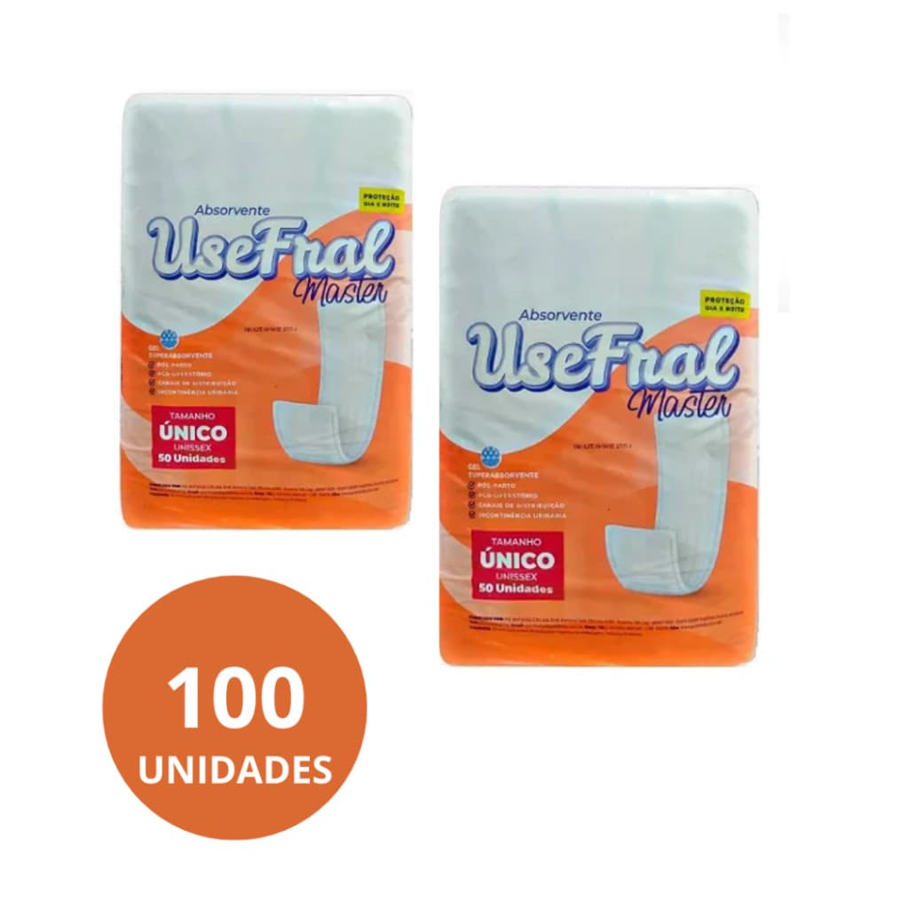 Absorvente Geriátrico Usefral Pós Parto Pós Operatório Incontinência Unissex ATÉ 2 PACOTES 50 UND OU 100 UN