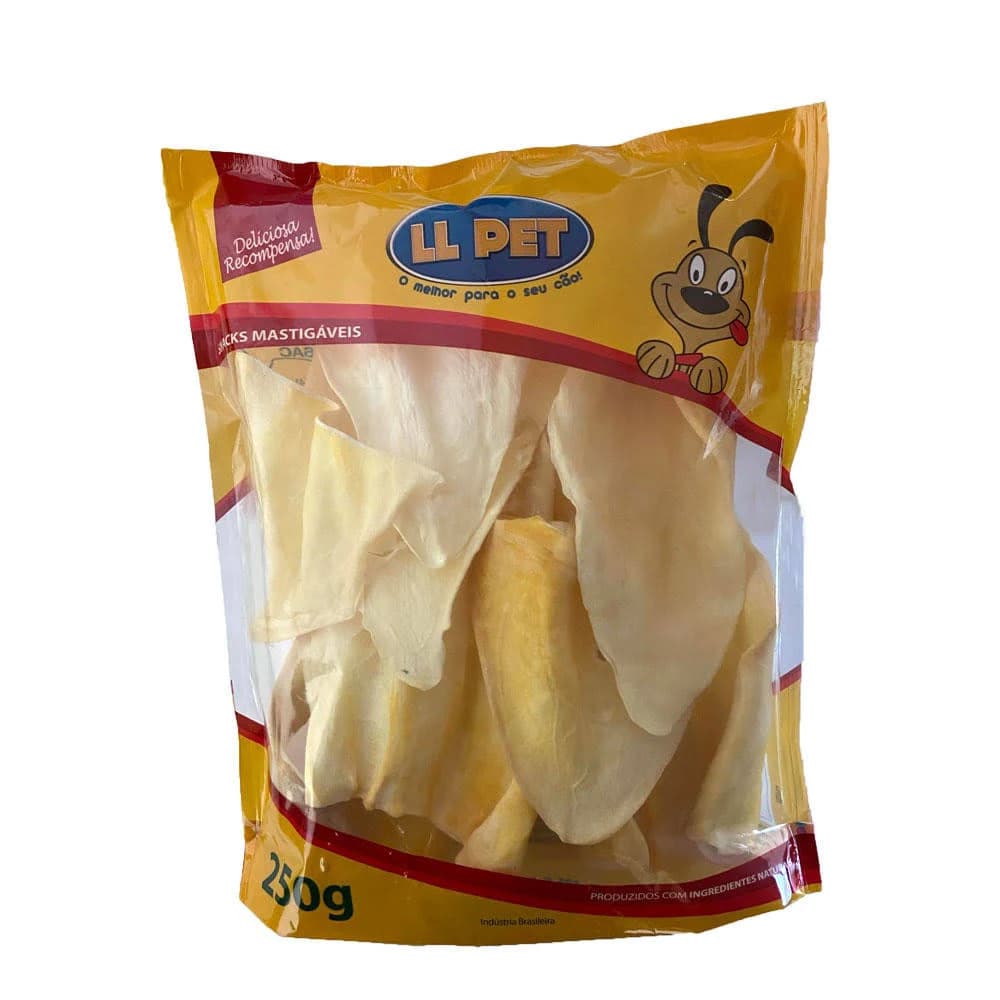 Petisco Natural Para Cães Orelha Bovina Desidratada Mordedor Cão LL PET (250G)