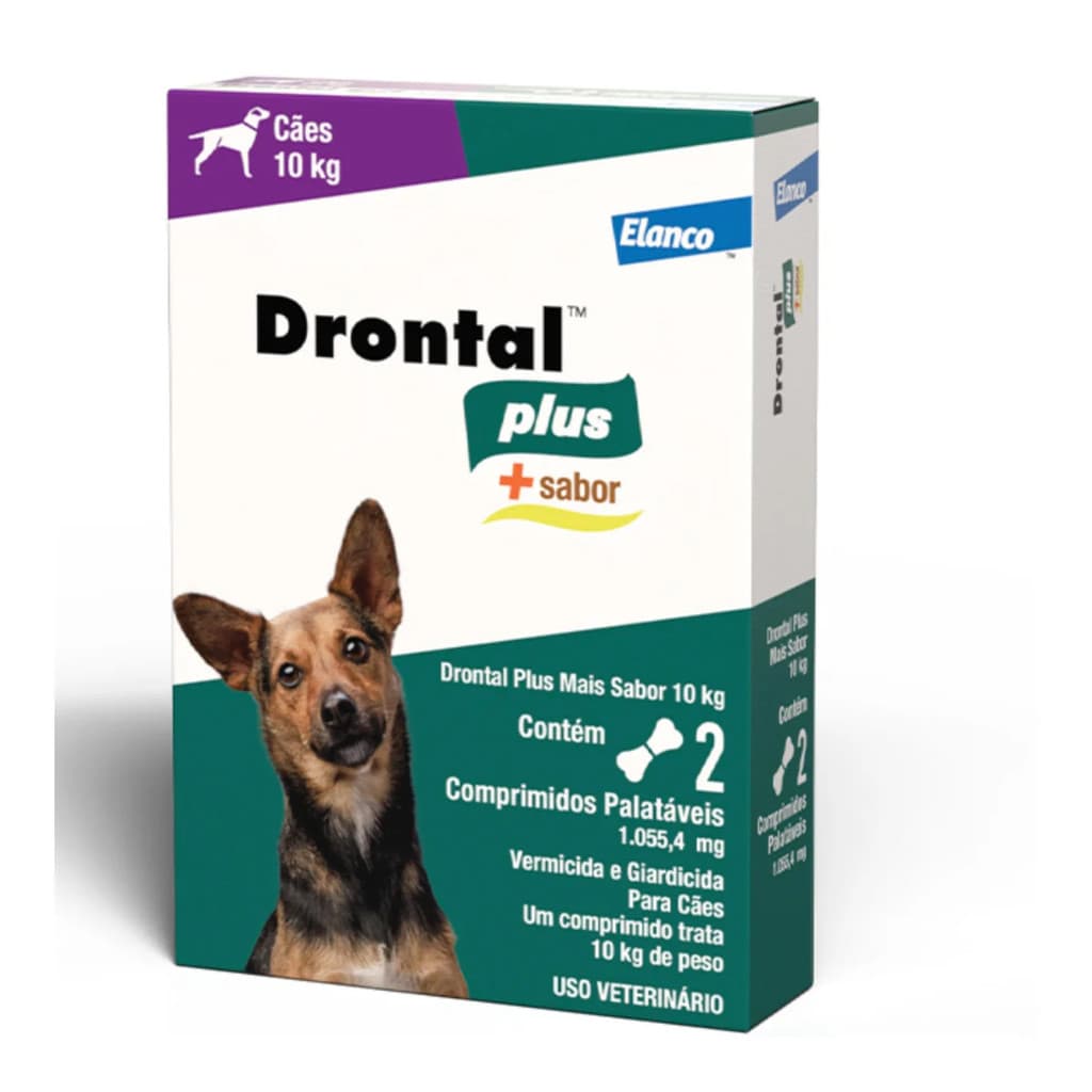 Drontal Plus Até 10Kg com 2 Comprimidos Sabor Carne