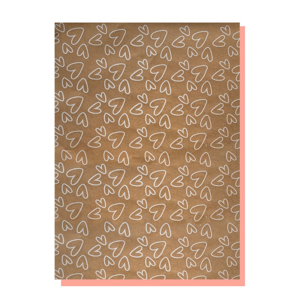 Kit 200 Folhas Papel de Seda Kraft Premium Estampa Coração Branco ou Preto 25x35cm Embrulho Presente Sofisticado