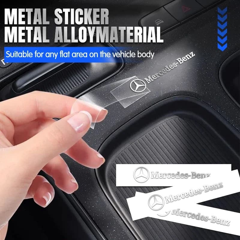 10 Pçs/Set Adesivos De Metal Do Carro 3D Emblema Decoração Interior Decalque Para Mercedes Benz AMG W204 W205 W203 W211 