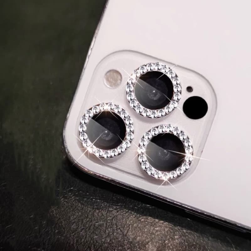 Kit Película Lente Câmera Brilho Diamante  iPhone XR/11/12/13/14/15/16/16pro/16plus/16 Promax Luxo e Beleza