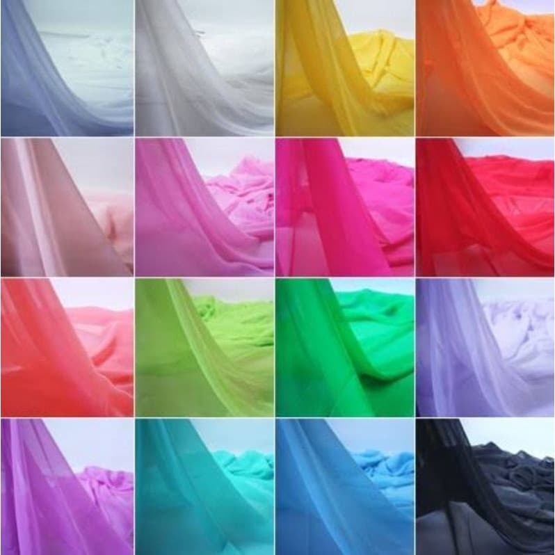 3 Metros Tecido Musseline Toque de Seda - Musseline Chiffon Lisa